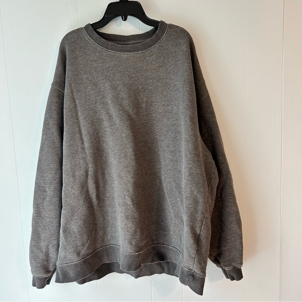 Columbia Mens XXL Charcoal Gray Heather Crewneck Fleece Sweatshirt Relaxed Fit